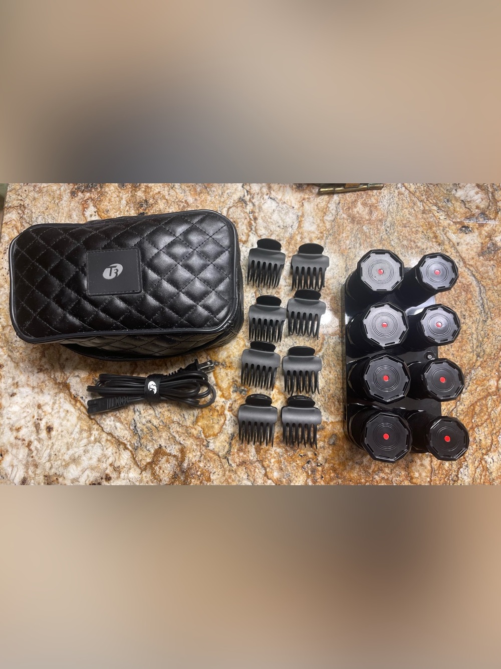 T3 Voluminous Hot Rollers LUXE - 8 Velvety Rollers + Case & Clips